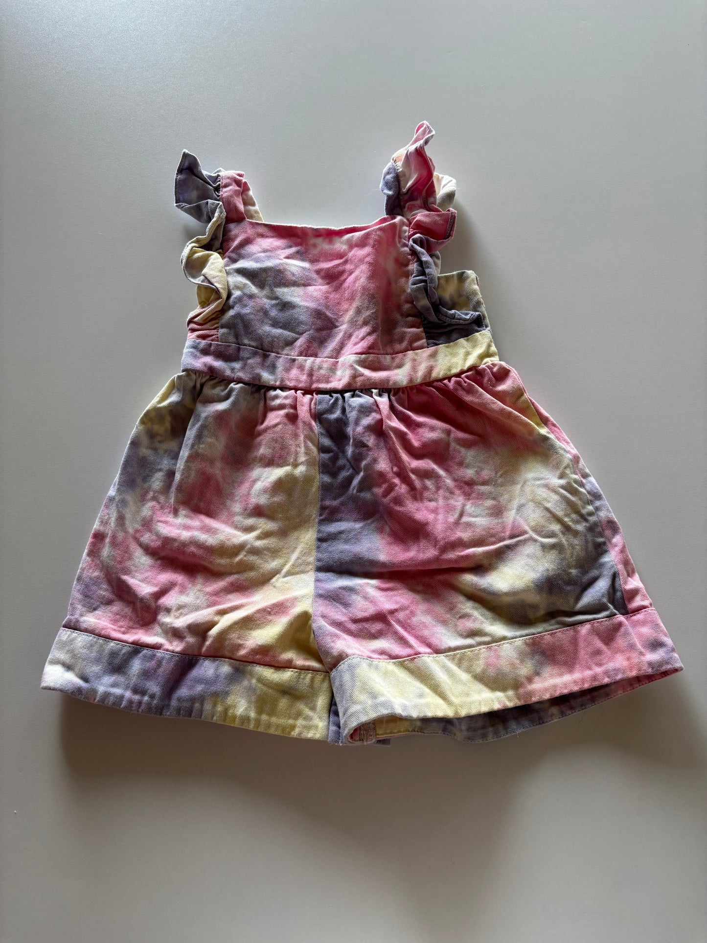 Pastel Tie Dye Overall Romper