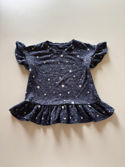 Navy Star Peplum Tee