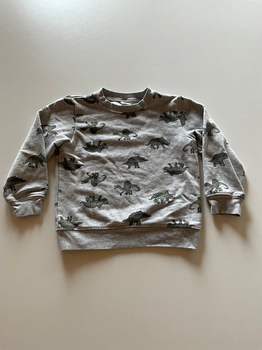 Green & Grey Dinosaur Crewneck Sweater