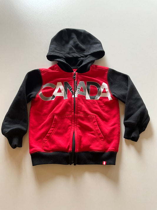 Black & Red Canada Zip Up Hoodie