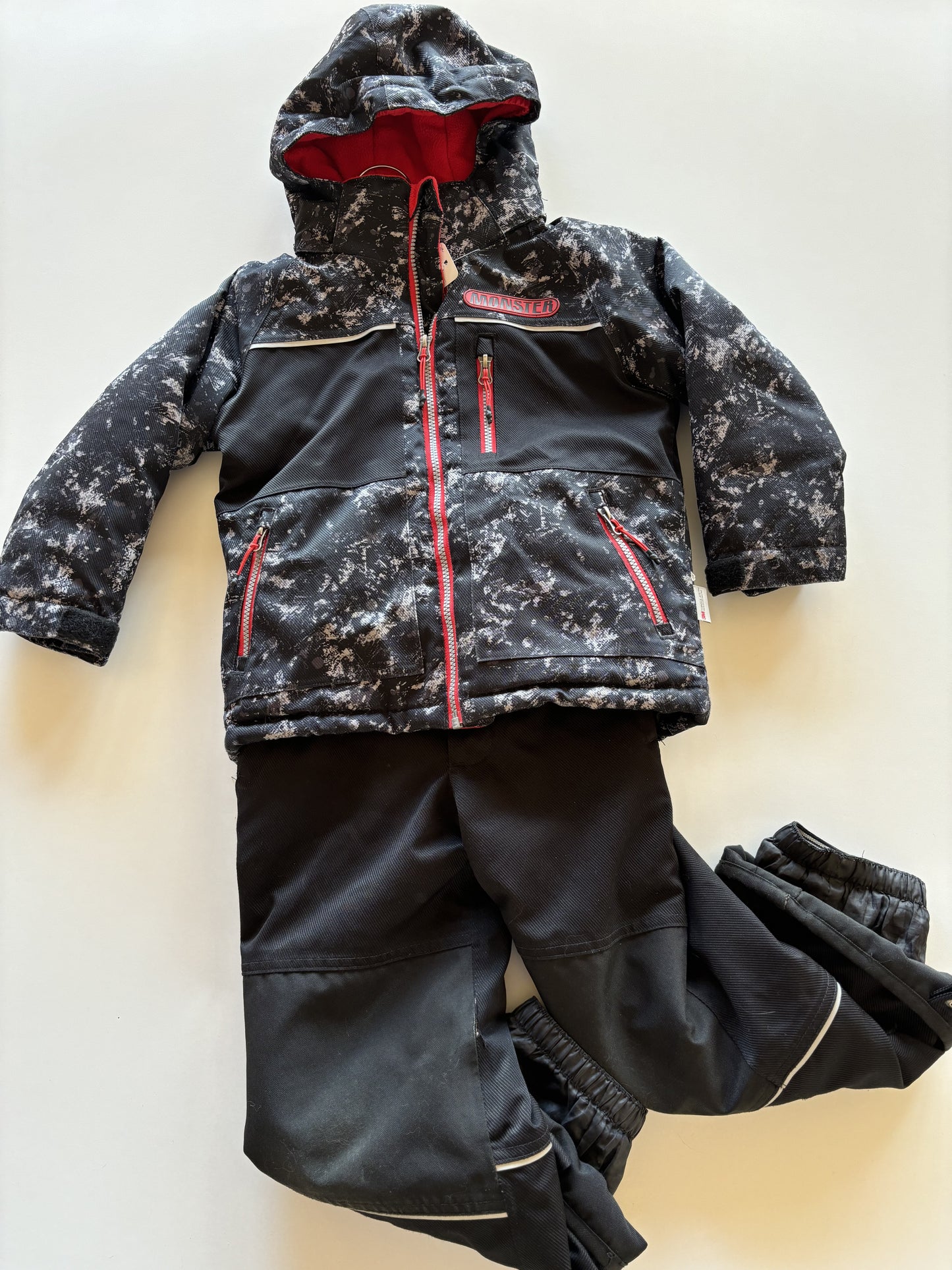 2pc Black & Red Snow Suit