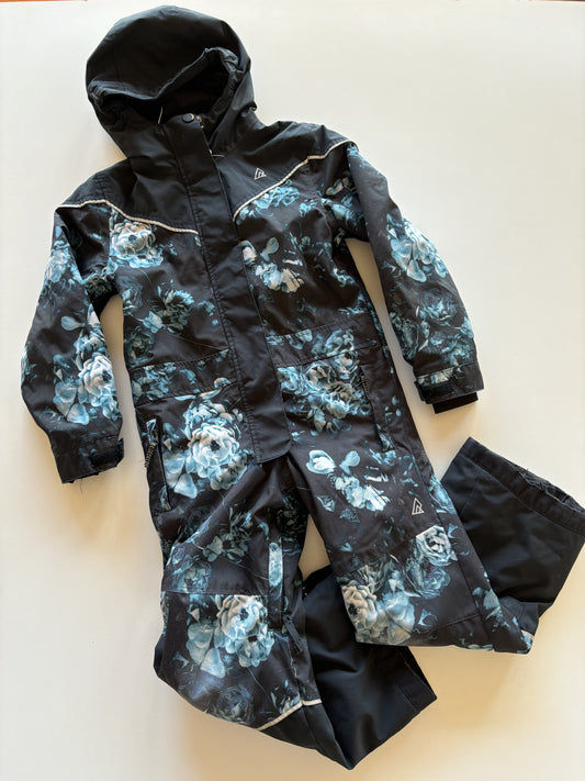 Black Floral One Piece Snow Suit