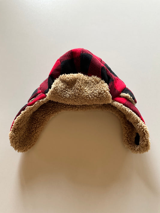 Thick Cozy Plaid Toque with Earflaps
