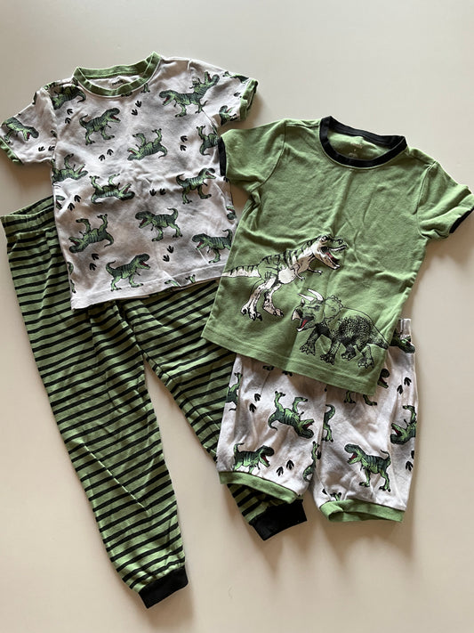 4pc Green Dinosaur Pajamas