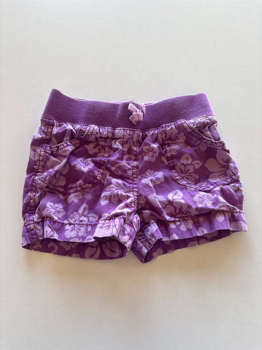 Purple Floral Shorts