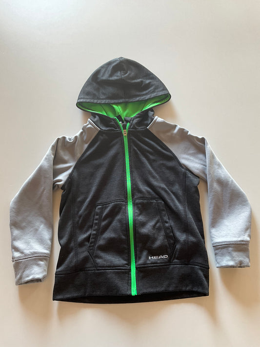 Colourblock Black, Grey, & Green Zip Up Hoodie