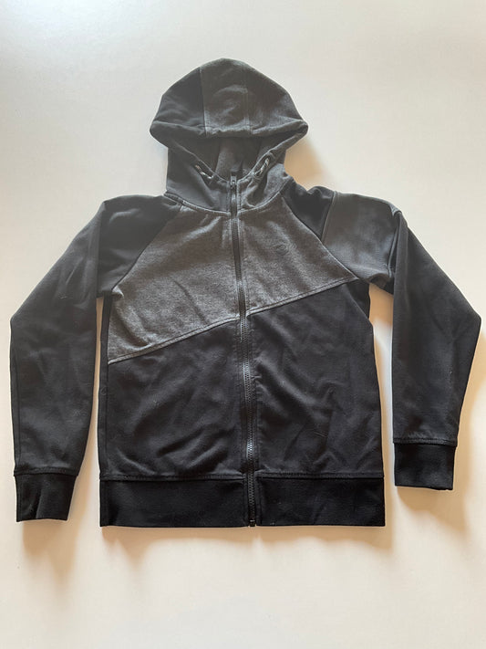 Asymmetrical Black & Grey Zip Up Hoodie