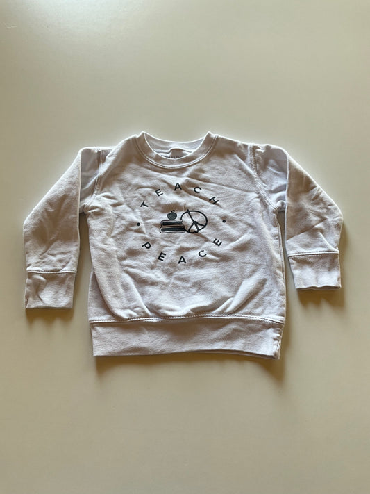 White Teach Peace Crewneck