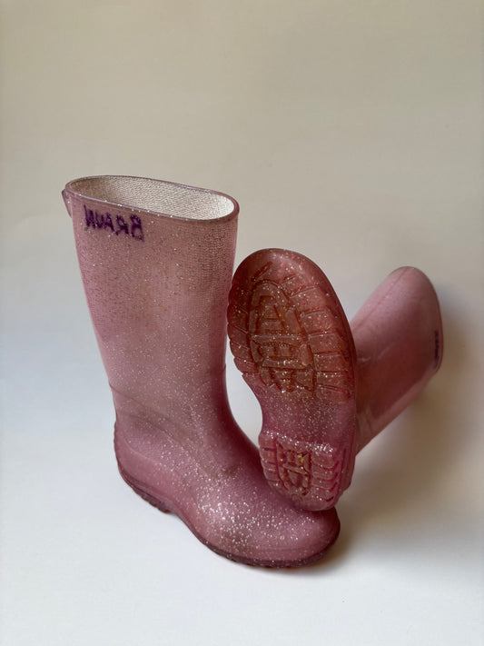 Sparkly Pink Rain Boots