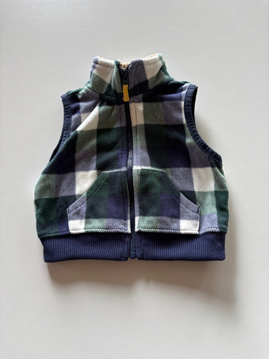 Plaid Fleece Vest