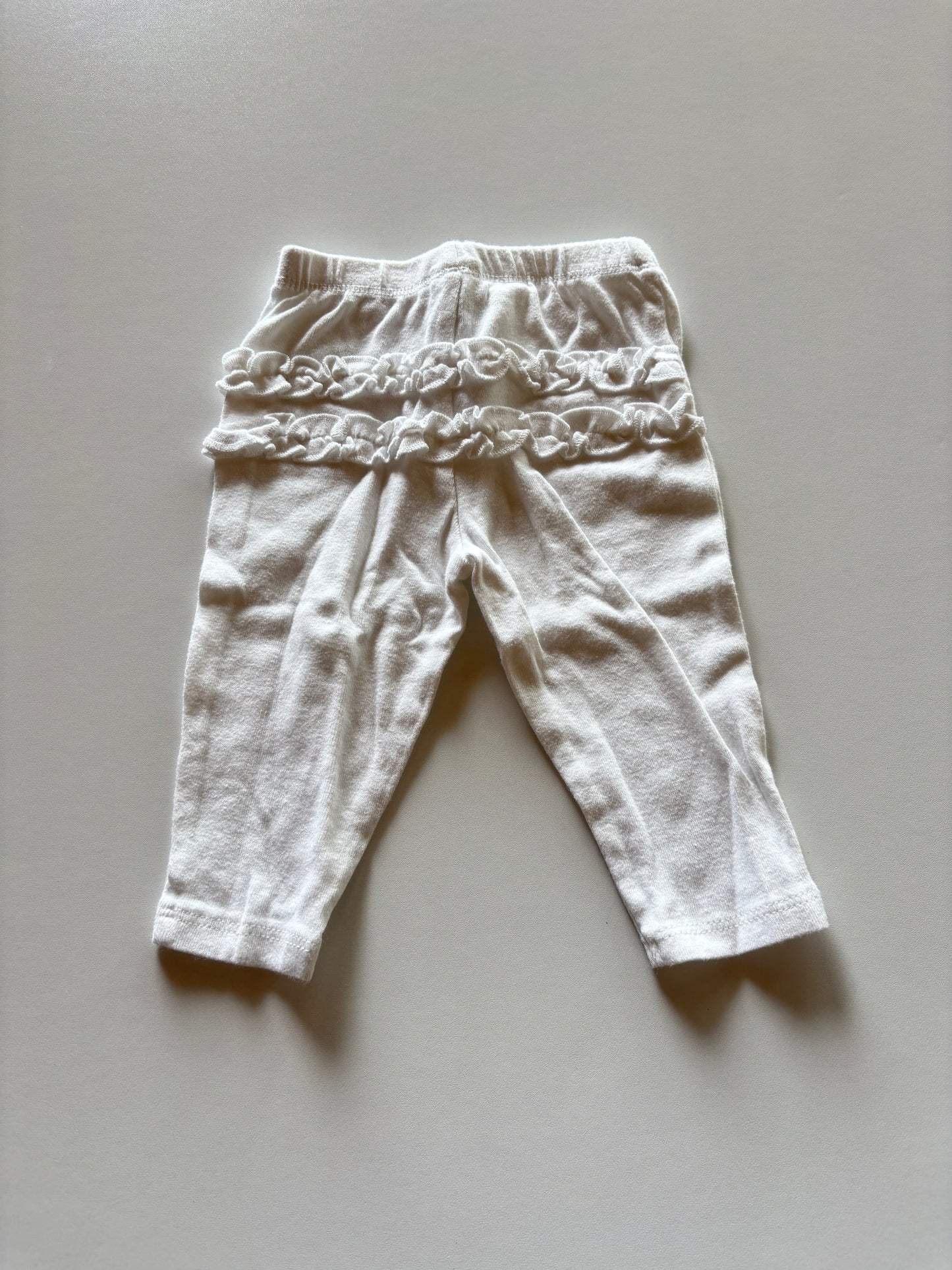 White Ruffle Bum Leggings