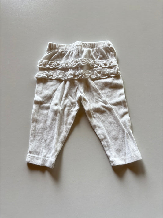 White Ruffle Bum Leggings