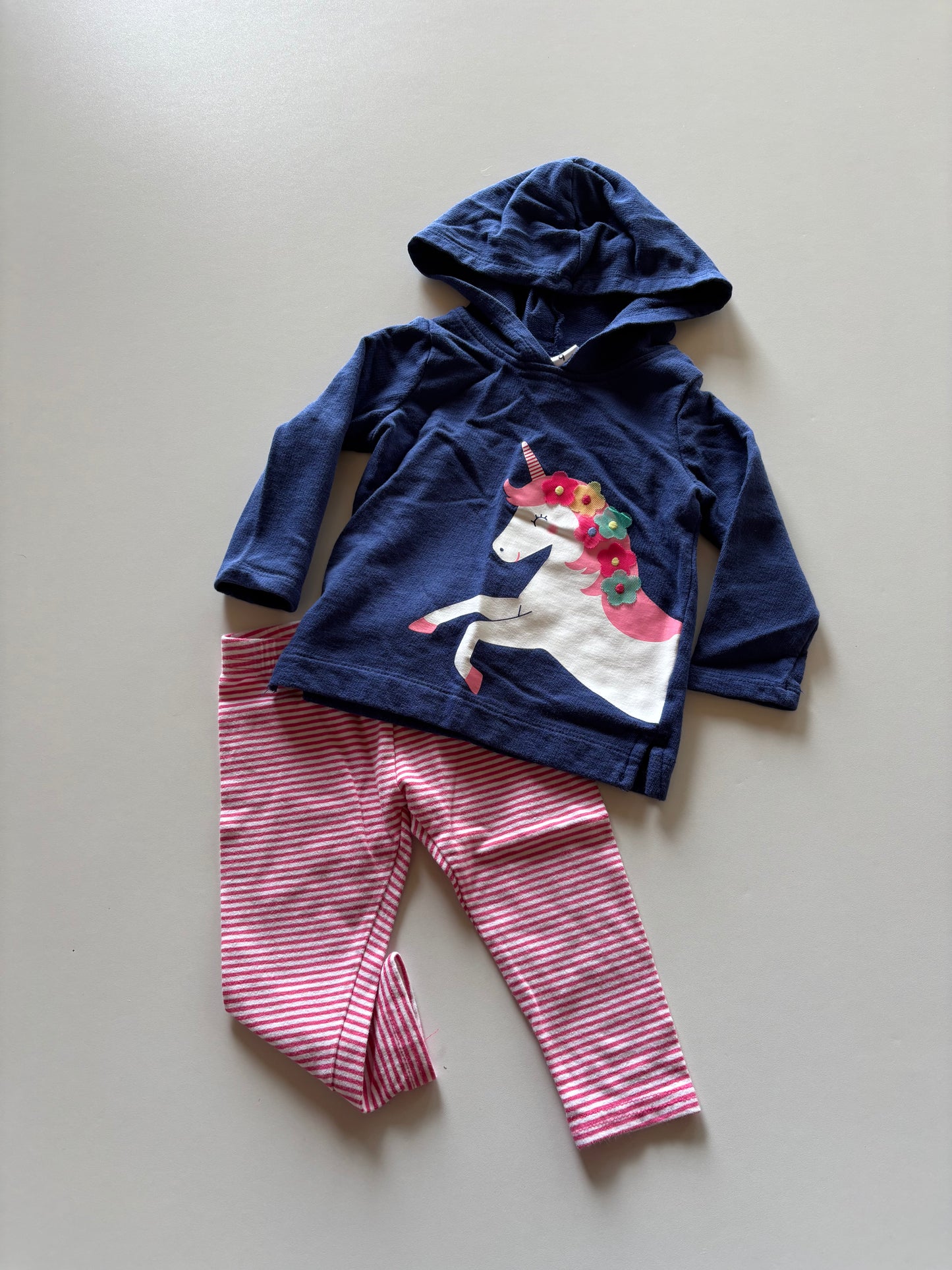 2pc Navy & Pink Unicorn Set