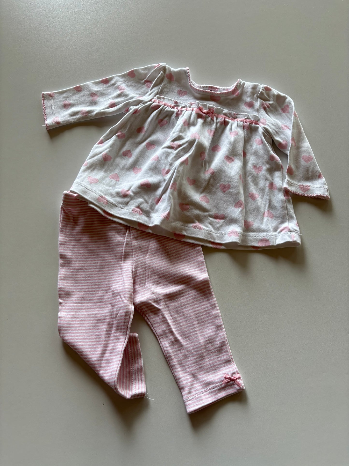 2pc White & Pink Heart Set