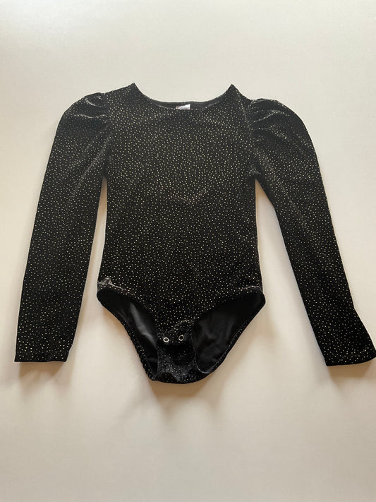 Black & Gold Velour Bodysuit