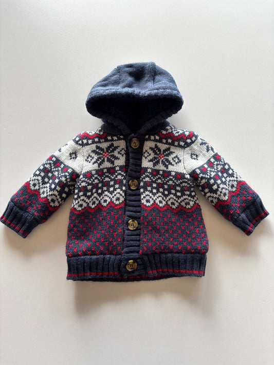 Thick Fairisle Button Up Hoodie