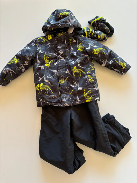 5pc Dino Skeleton Snow Suit
