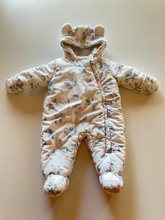 White Floral Snow Suit