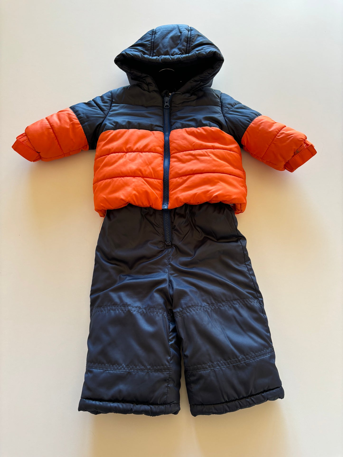 2pc Orange & Navy Snow Suit