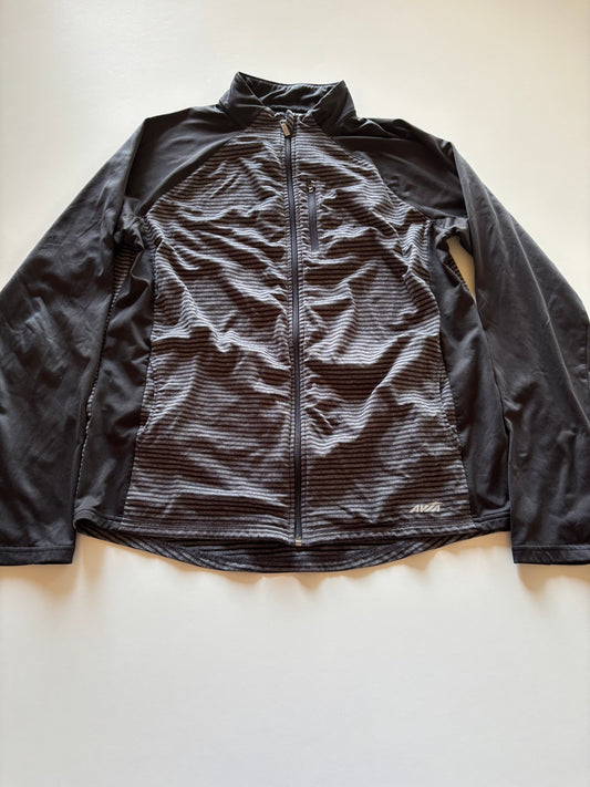 Black & Grey Striped Athletic Zip Up