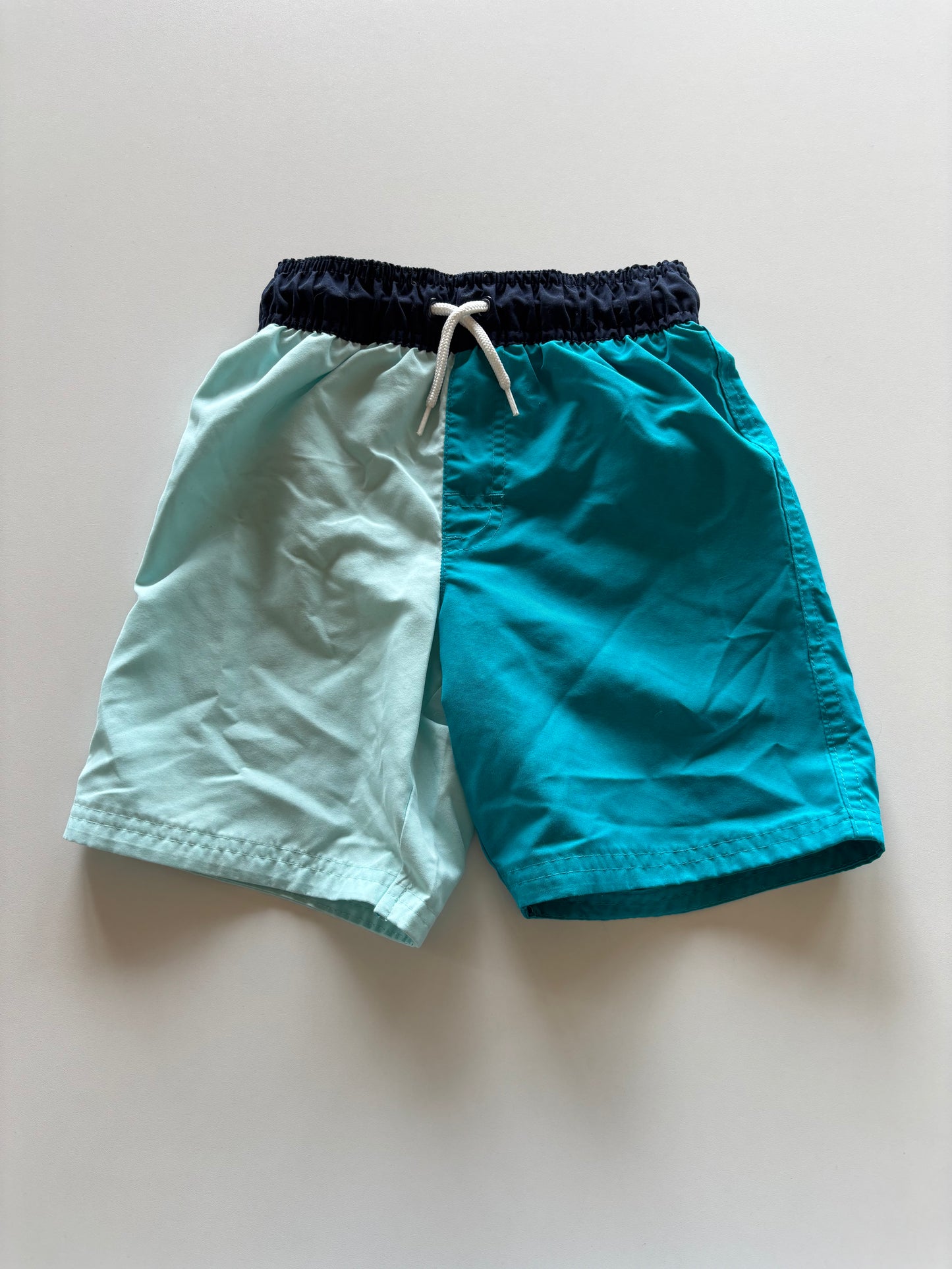 Blue Colourblock Swim Trunks