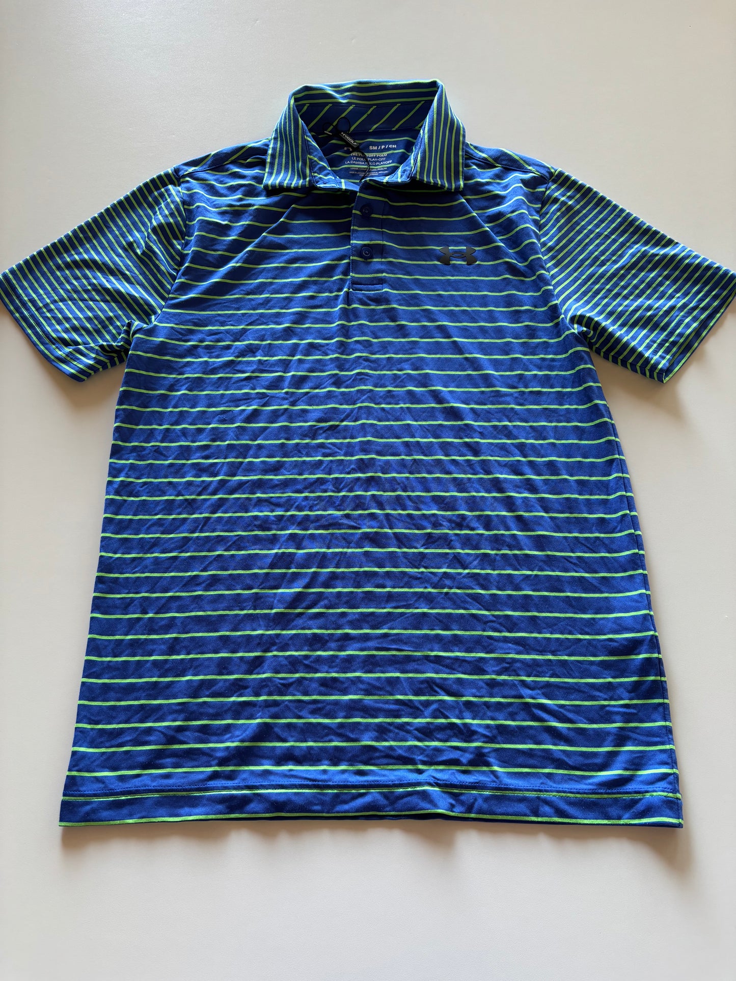 NWOT Blue & Green Striped UA Polo Tee