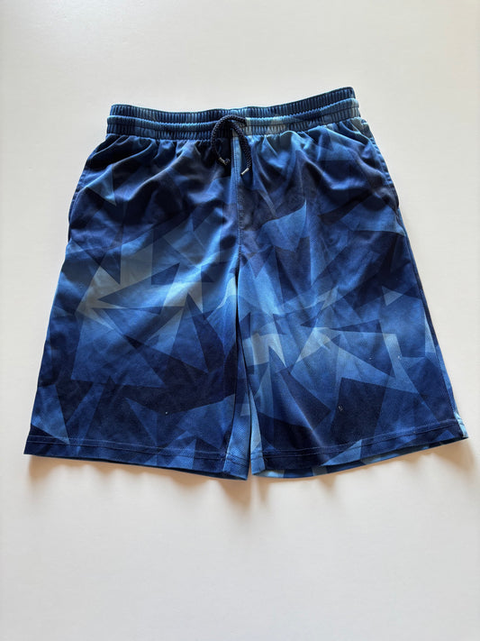 Blue Geometric Athletic Shorts