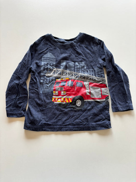 Blue Melange Fire Truck Shirt