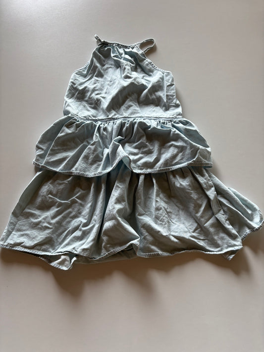 Light Chambray Tiered Dress