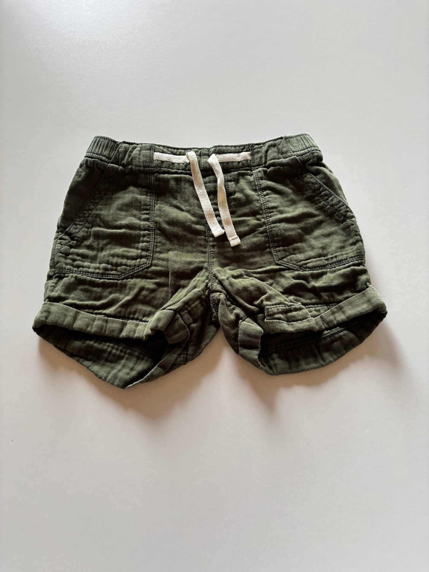 Olive Cotton Shorts