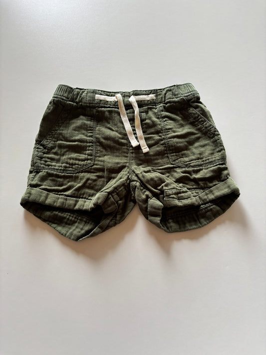 Olive Cotton Shorts