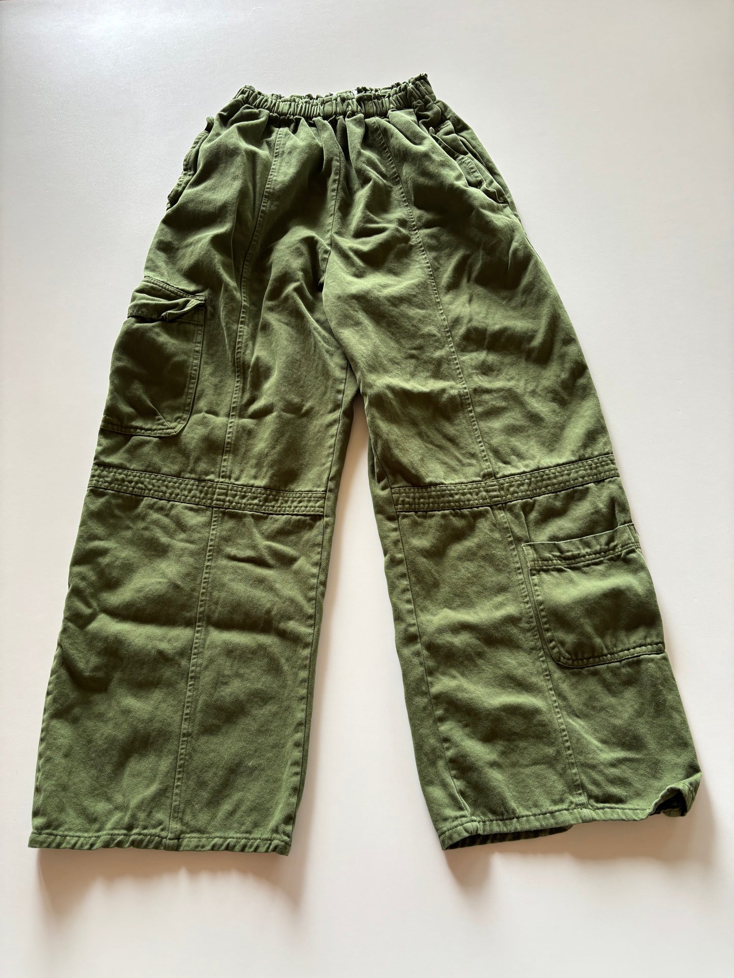 Green Wide Leg Cargo Pants