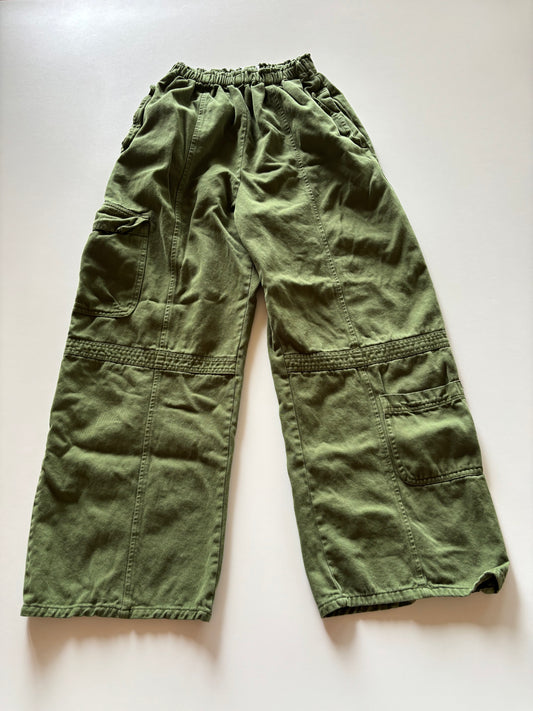 Green Wide Leg Cargo Pants