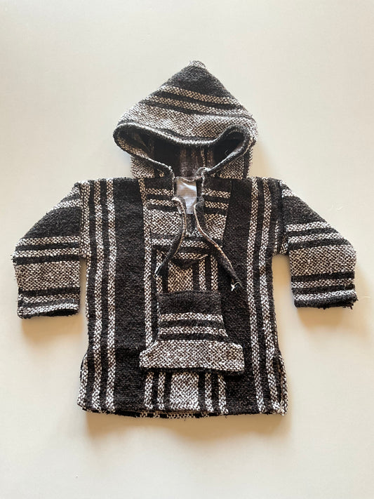 Brown, Black, & White Knit Hoodie