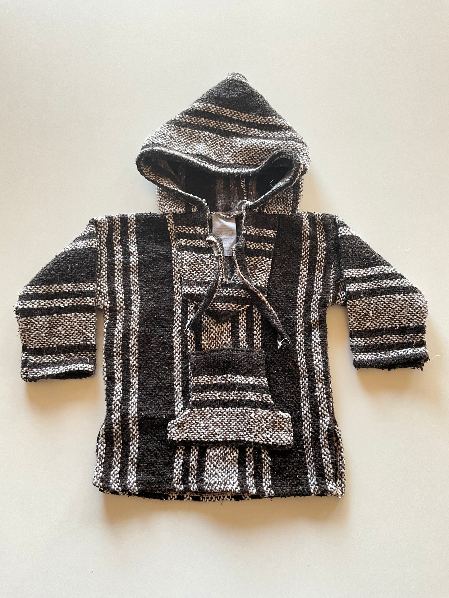 Brown, Black, & White Knit Hoodie