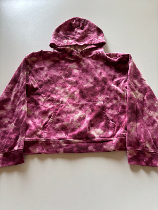 Pink Tie Dye Cropped Hoodie