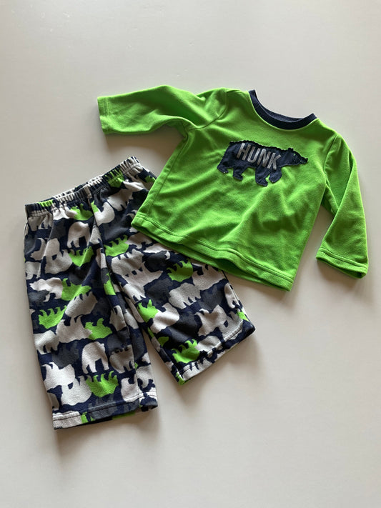 2pc Green, Blue, & Grey Bear Pajamas