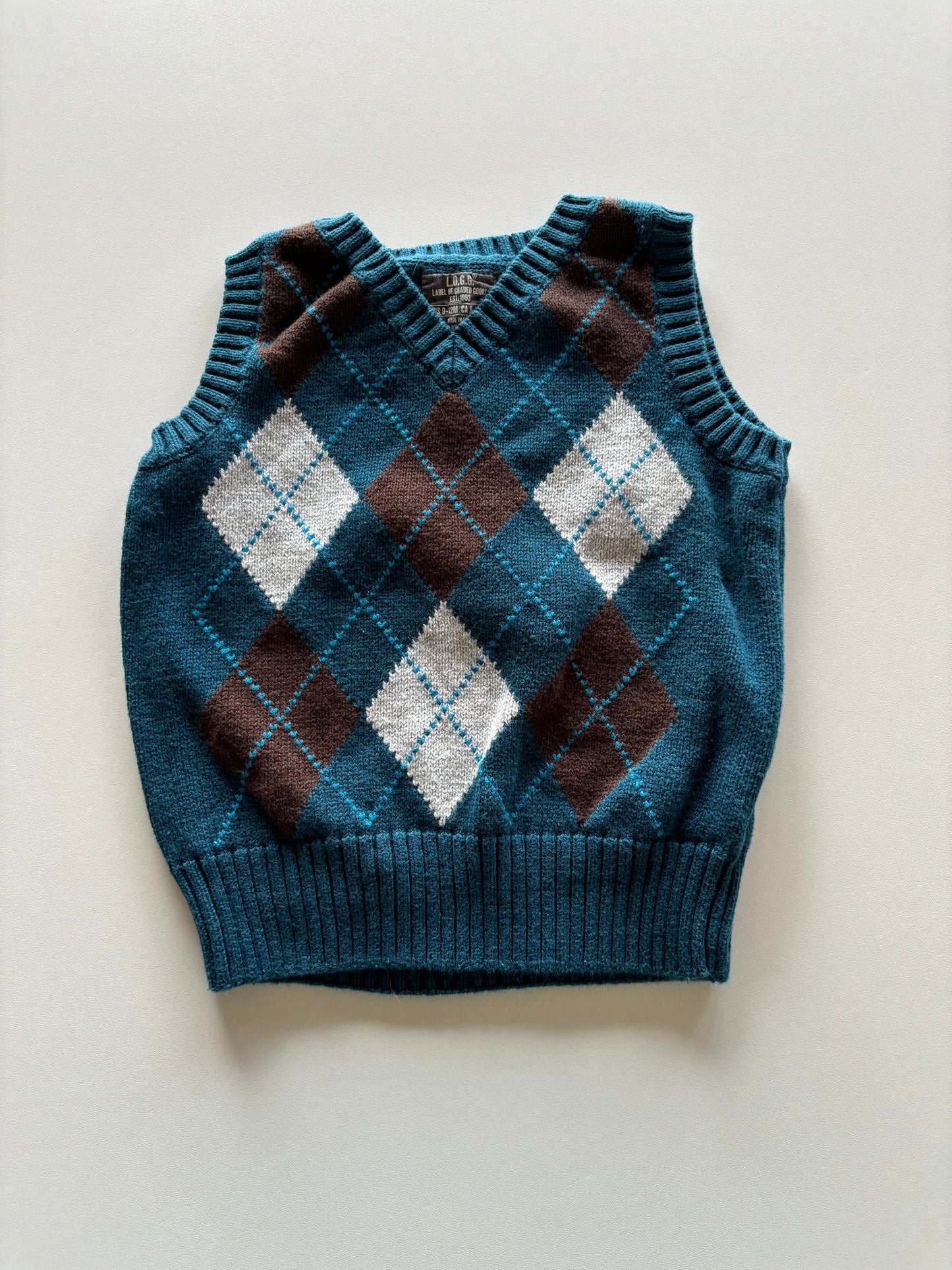 Turquoise Argyle Vest