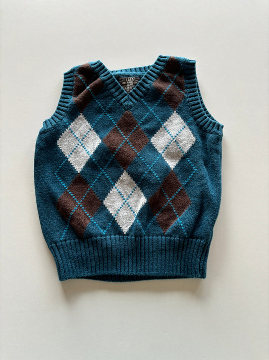 Turquoise Argyle Vest