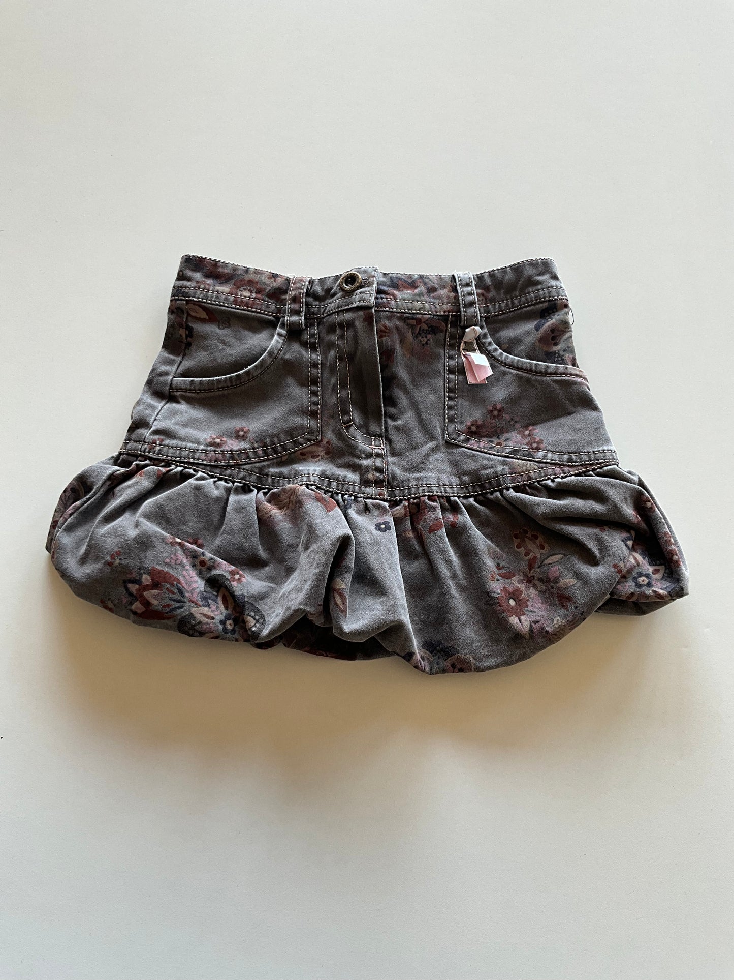 Charcoal Floral Skirt