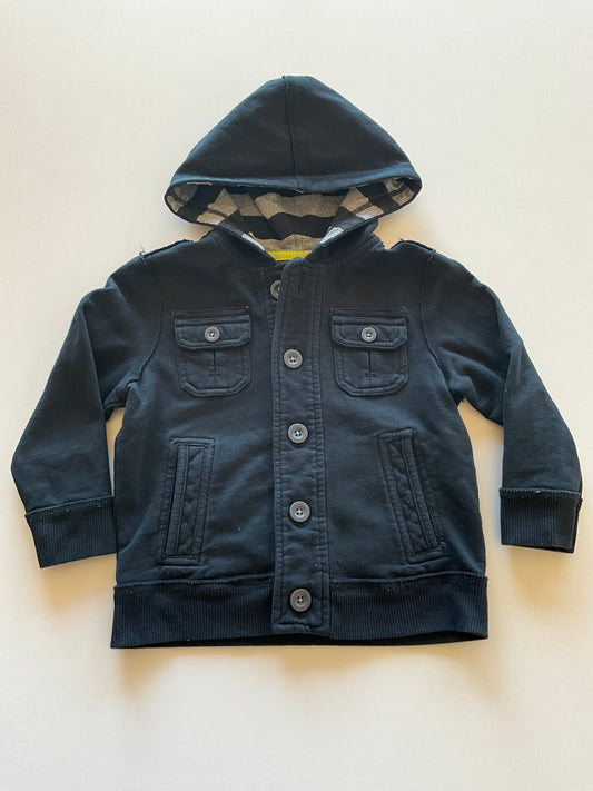 Black Button Up Hoodie