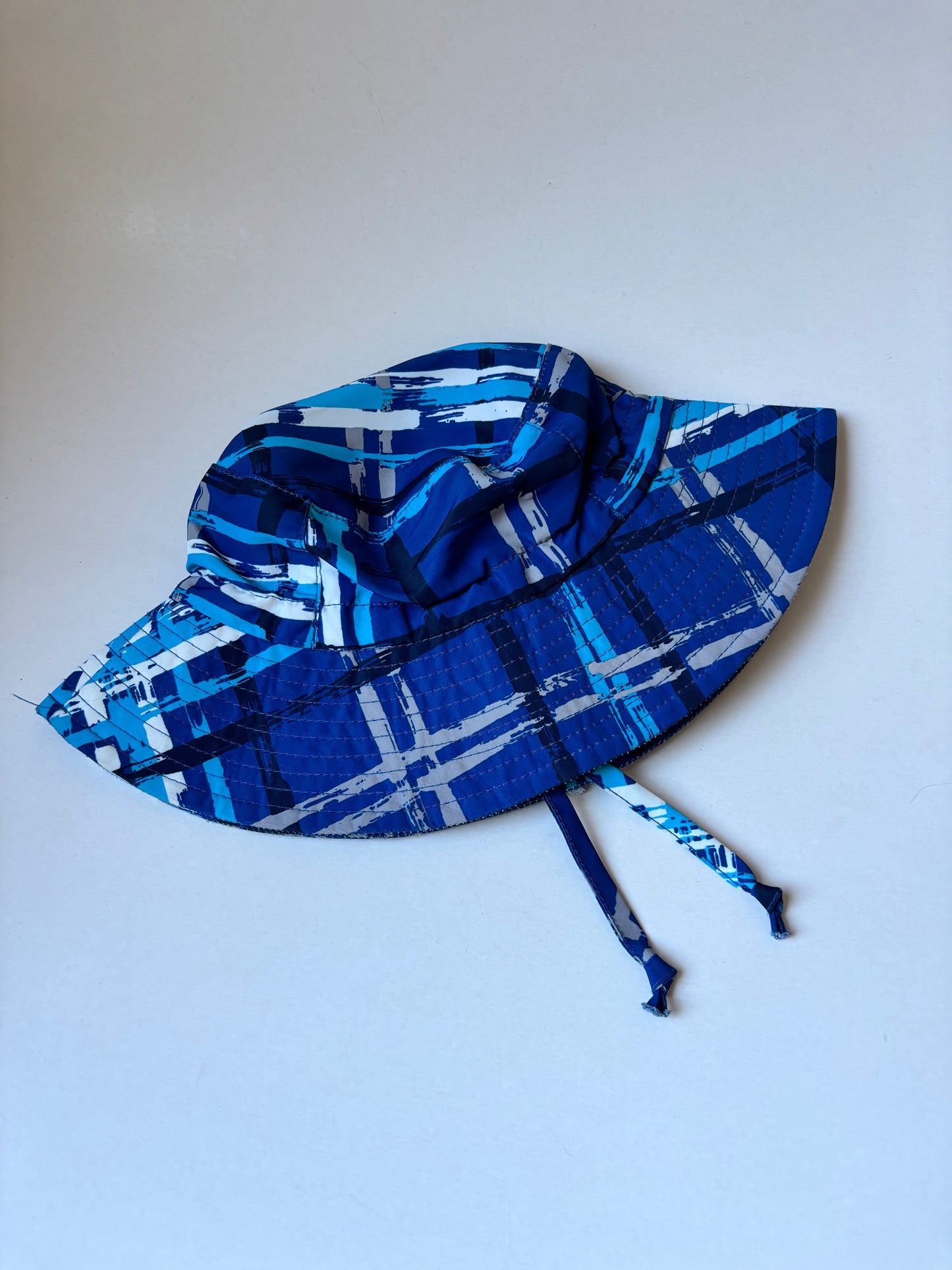 Adjustable Blue Patterned Sun Hat