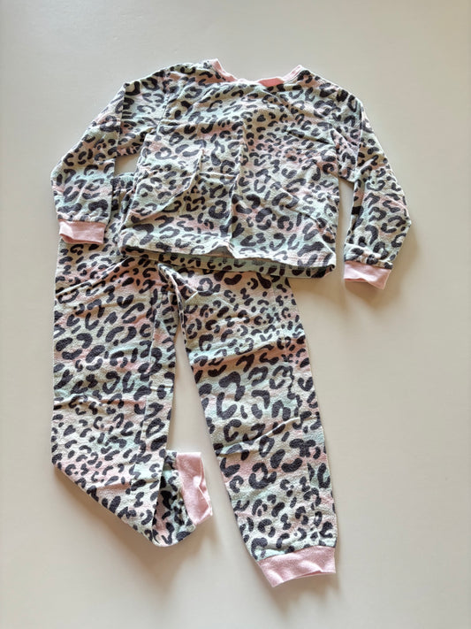 2pc Pastel Rainbow Leopard Pajamas