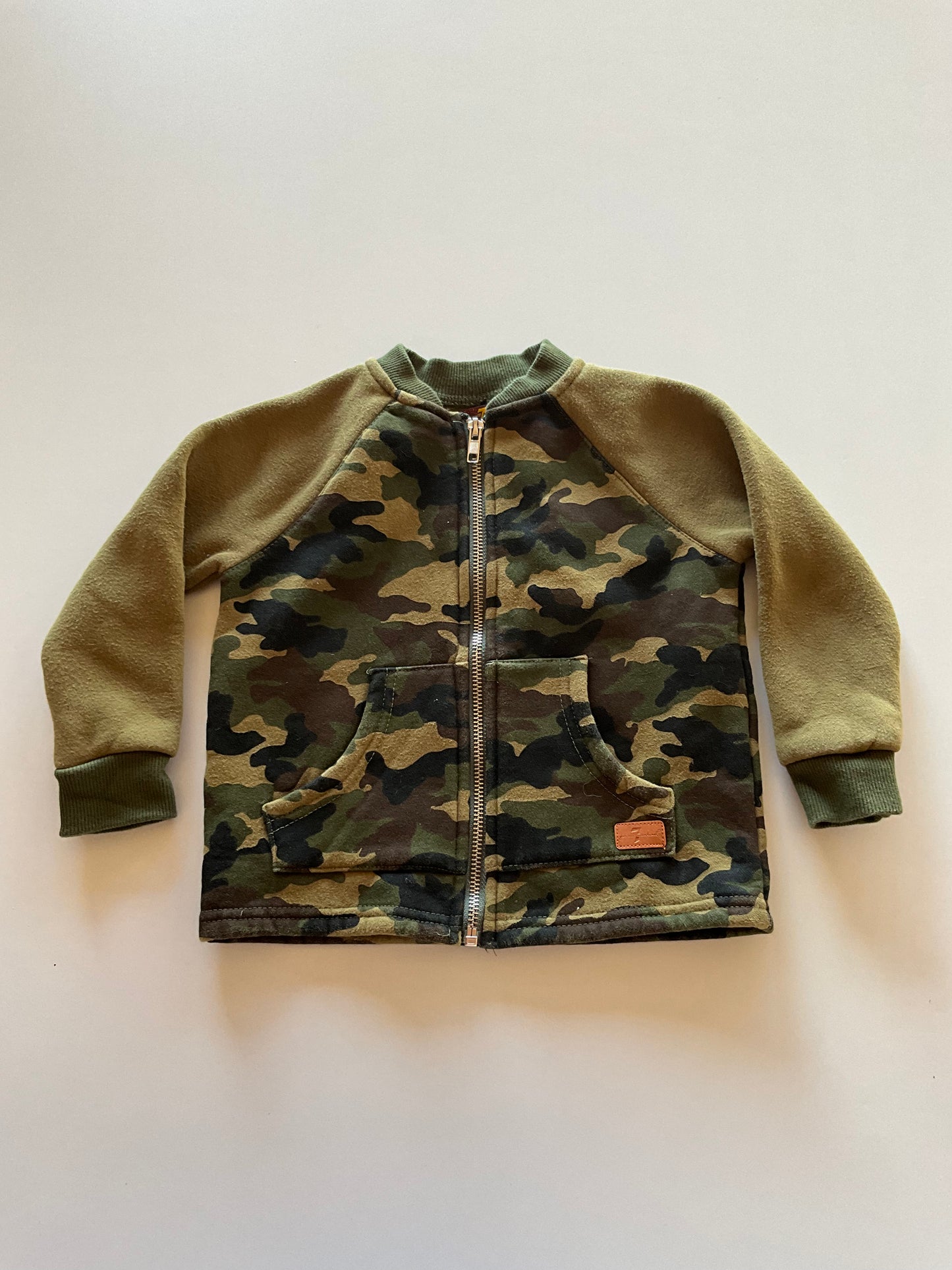 Camo Zip Up Sweater