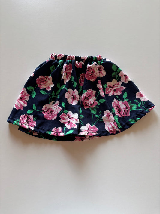 Navy Floral Skort