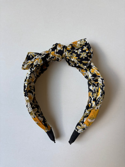 Black & Yellow Floral Headband