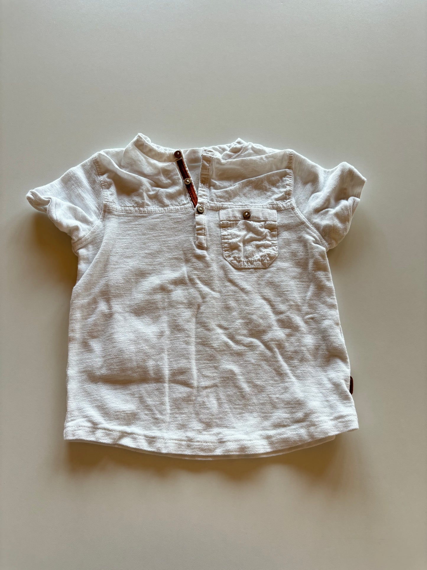 White Henley Tee