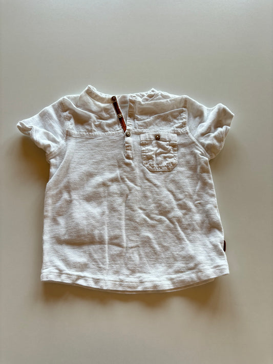 White Henley Tee