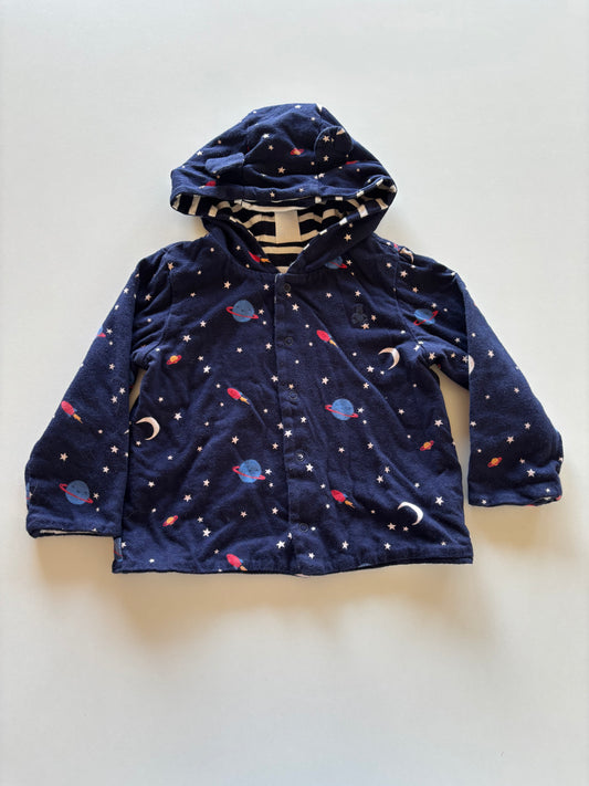 Reversible Space/Stripes Bear Ear Sweater