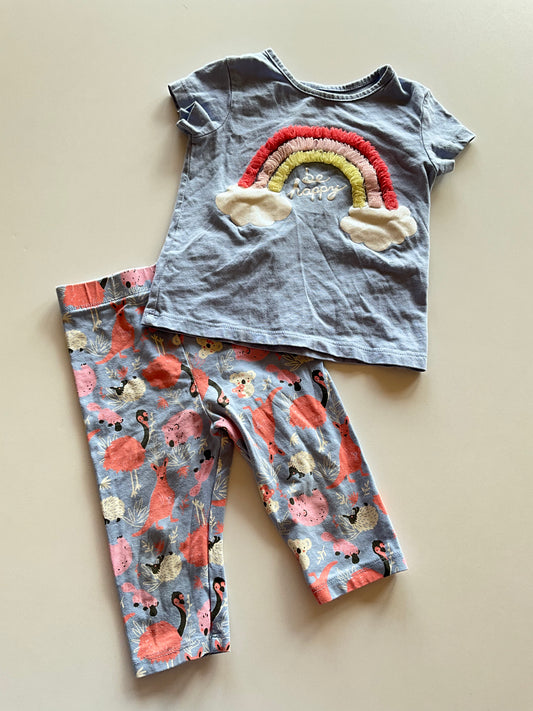 2pc Rainbow & Animals Pajamas